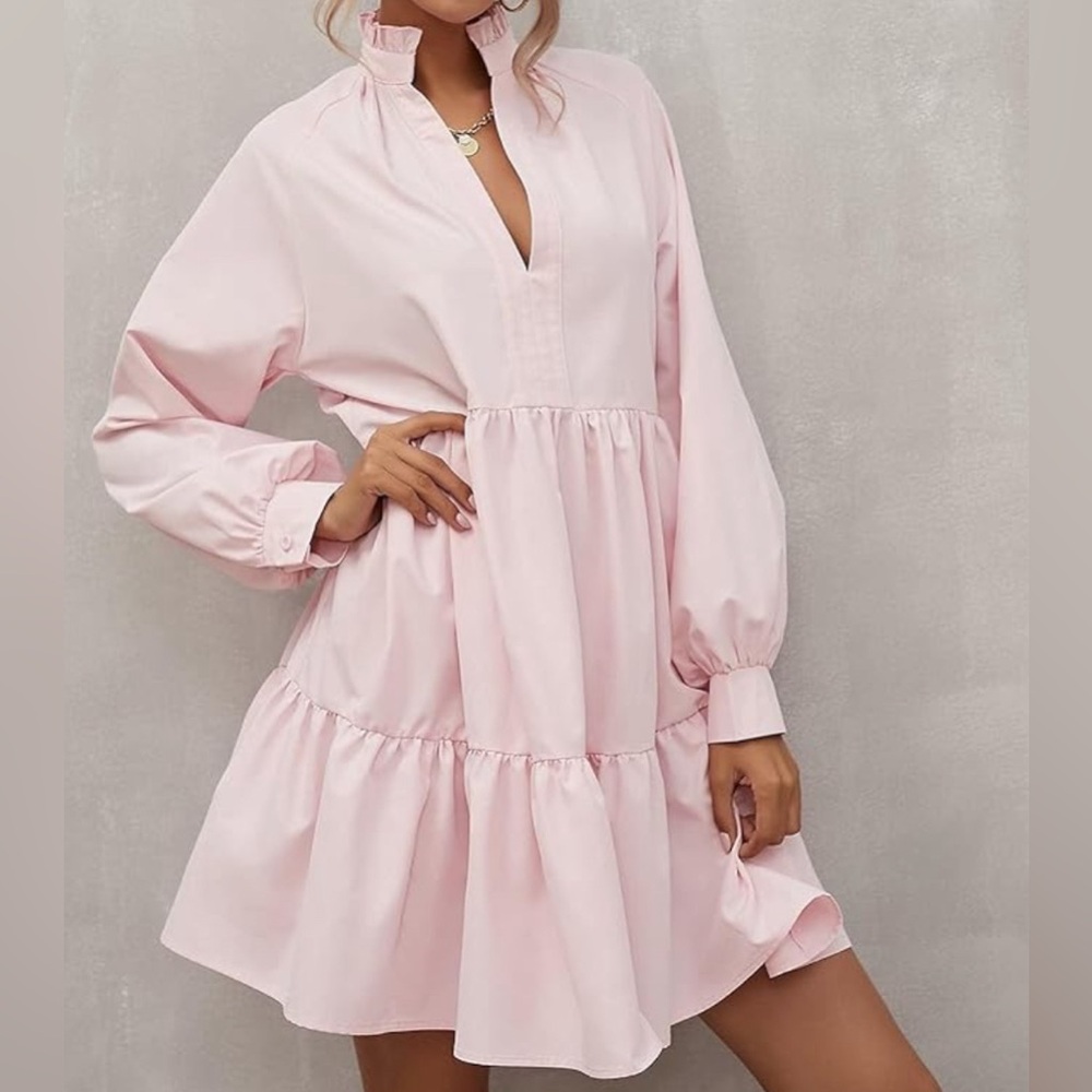 NEVER WORN Baby Pink Smock Dress